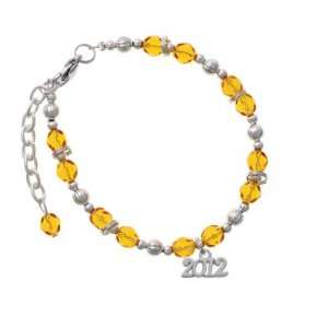   2012 Year Yellow Czech Glass Beaded Charm Bracelet [Jewelry] Jewelry