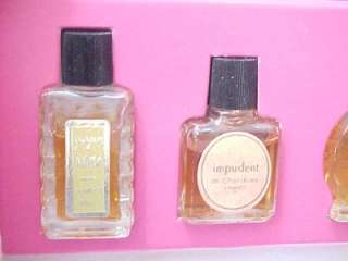Rare 1950s Paris PERFUME Set Malica Loliette Alma impudent Parfums de 