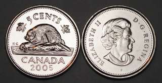 Canada 2005 P 5 cents Nice UNC Five Cents BU Canadian Nickel  