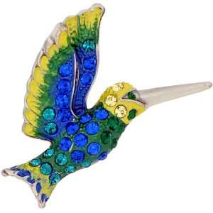   Green Hummingbird Swarovski Crystal Bird Pin Brooch Jewelry