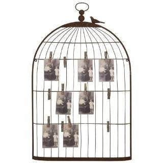  Metal Bird Cage Greeting Card, Photo Display with Clips 