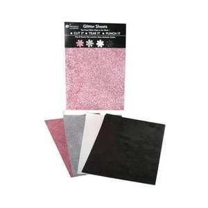  Glitter Sheets Pink, Grey, White, Black