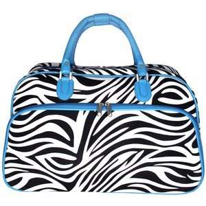  Zebra Print Large Bowler Satchel Overnight Weekender Bag 