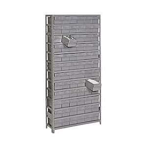   Shelving with Heavy Duty Plastic Shelf Boxes   Gray