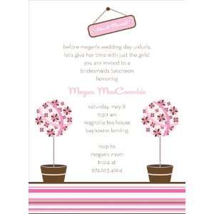   Pink & Chocolate Bridal Luncheon Invitations