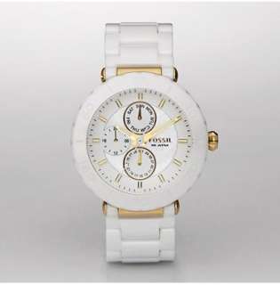 Authentic Fossil White Ceramic Ladies Watch #CE1004 *BRAND NEW*