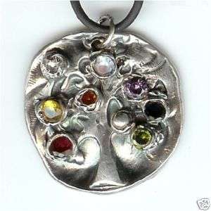   .999 Pure Silver PMC Tree of Life Chakra Pendant Necklace  