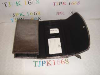   PEWTER LEATHER BROOKE SOHO HANDBAG F17165 +CHECKBOOK WALLET # F 46240