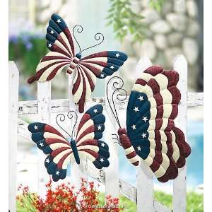  American Patriotic Butterfly Outdoor Fence Decor 