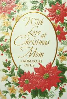 Poinsettia With Love Mom Christmas Card From Both Of Us  