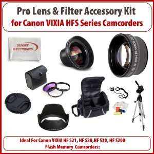  & Filter Kit Accessory Kit For Canon VIXIA HF S21, HF S20,HF S30 HF 