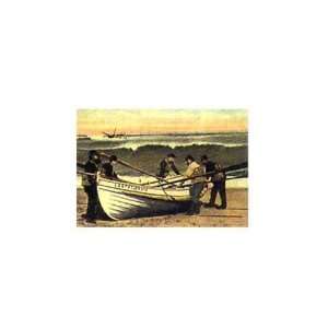  Cape Cod Launching Life Boat Poster Print