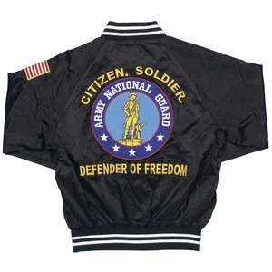 ARMY NATIONAL GUARD SATIN JACKET CITIZEN SOLDIER DEFENDER OF FREEDOM 