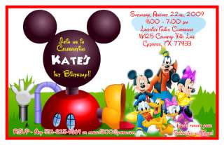 Setof10 Mickey Mouse Clubhouse Personalized Invitations  