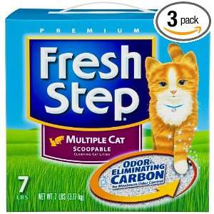 Fresh Step Scoopable Cat Litter, Multiple Cat, 7 Pound Boxes (Pack of 