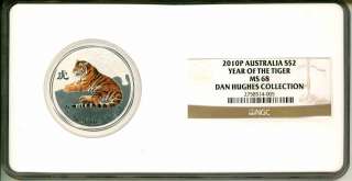 2010 P S$2 Lunar Year Of The Tiger Colorized NGC MS68  