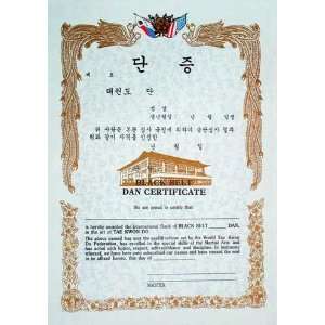  WTF Black Belt Certificate