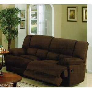  Motion Sofa with Overstuffed Look in Chocolate Microfiber 