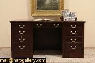   quality american vintage executive desk understated with fluted corner