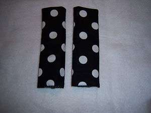 BLACK with WHITE POLKA DOTS 2 Refrigerator Door Handle Covers  