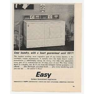  1967 Easy Washer & Dryer Guaranteed Until 1977 Print Ad 
