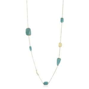   Leslie Danzis 34 Turquoise Chunky Stone and Chain Necklace Jewelry