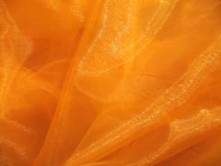 A35 Orange Crystal Organza Fabric Curtain by Meter  