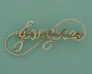 Personalized Name Pin, Brooch, Custom Wire Script Jewelry in Sterling 