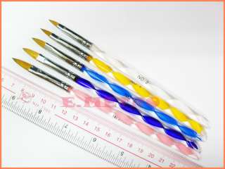 pc 2 Ways Acrylic Nail Art Brush Pen Cuticle Pusher  