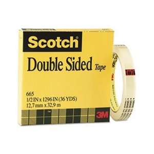   DOUBLE SIDED OFFICE TAPE, 1/2 X 36 YARDS, 3 CORE, CLEAR Office
