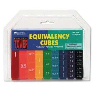   Resources EQUIVALENCY CUBES Decimal % Precent Fraction Tower MATH