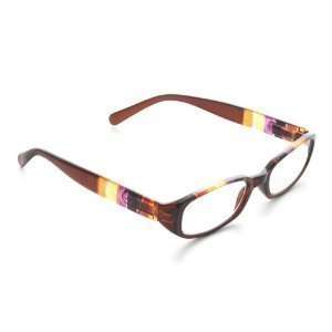   Tortoise With Multi Color Stripes Plastic Frame Reading Glasses, +1.25