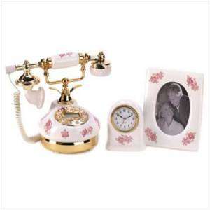 Porcelain Desktop Décor 3 piece set new phone clock  