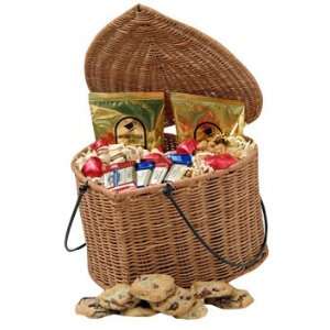 Wicker Heart Cookie Gift Basket  Grocery & Gourmet Food