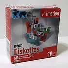 Imation MAC 2HD 1.40MB Neon Floppy Floppies Disks box of 9