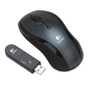  Optical LX7 Cordless Mouse, Five Button, Dark Silver 