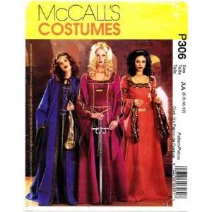  McCalls P306 Sewing Pattern Misses Medieval Costumes Size 