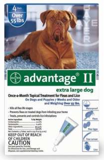 ADVANTAGE II Dog Flea Control over 55 lbs Blue 4 Month  