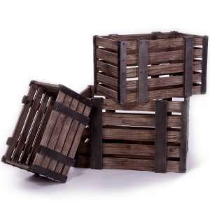  Decorative Wooden Crates (Set of 3) Furniture & Decor