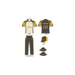  20 20 Cricket Yellow and White Sublimated Uniform Sports 