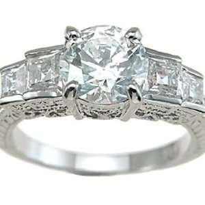   Sterling Silver Cubic Zirconia Diamond CZ Anniversary Ring   7