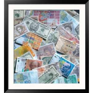  Various Currencies from Around the World Framed 