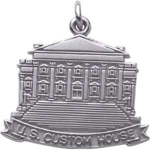    Rembrandt Charms US Customs House Charm, Sterling Silver Jewelry