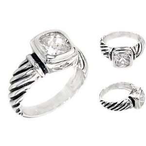   David Yurman Inspired Checkerboard Faceted Fashion Ring (8) Jewelry