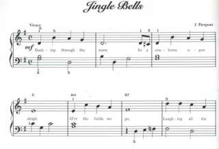 JINGLE BELLS Song Sheet Music CHRISTMAS Easy Piano Solo  