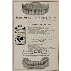   False Teeth Wernets Denture Adhesive   Original Print Ad Home