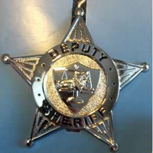 Authentic Solid Metal Police Deputy Sheriff Silver Nickel 5 Point Star 