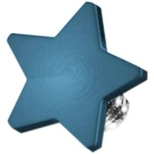  Blue Titanium 4mm Flat Star Dermal Top Jewelry