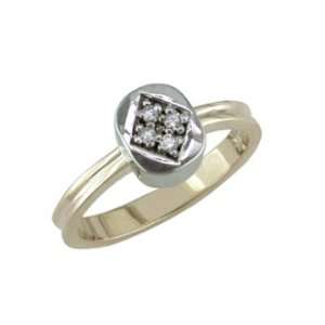  Fancy 14K Gold Two Tone Diamond Ring Jewelry