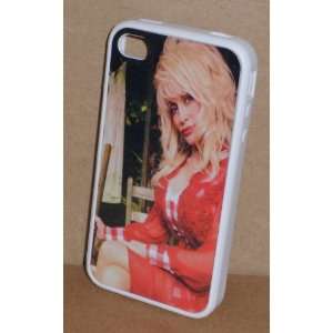 DOLLY PARTON iPHONE 4 4S WHITE RUBBER PROTECTIVE CASE